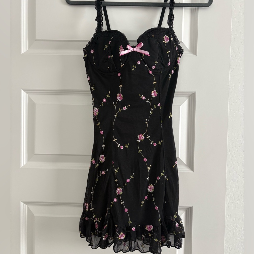 Sugar Thrillz Black Lace Mini Dress
